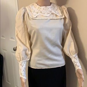 Vintage cream color lace blouse